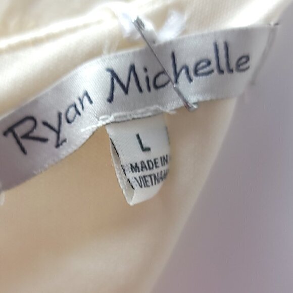 Ryan Michelle Women's 100% Cotton Cream Midi Dress Size Large (NWT) - Picture 12 of 14